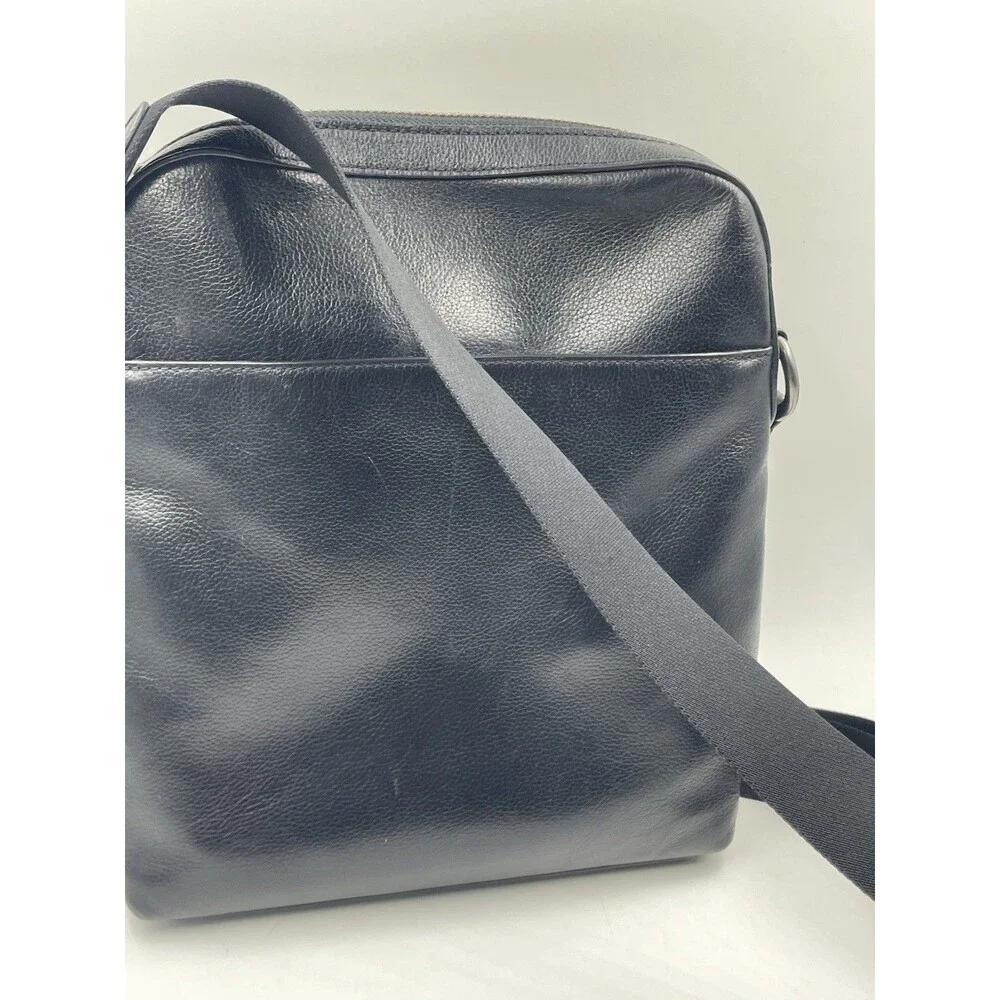 Coach Houston Flight Bag Black Smooth Leather Crossbody Messenger F68014 EUC!